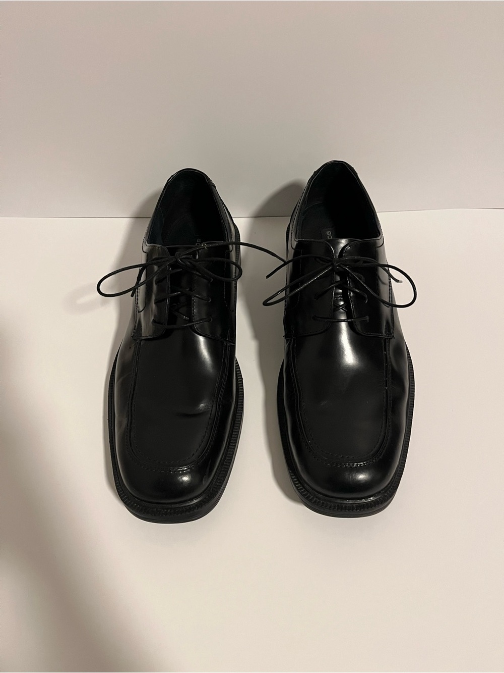 Bostonian Black Leather Derby Shoes - Gloss Lace-Up Men’s 10.5 wide